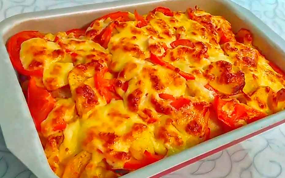 Цыпленок из французской духовки с сыром и картофелем