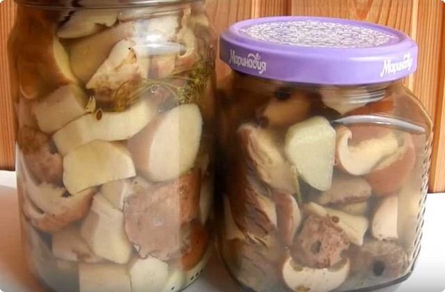 Маринованные белые грибы с уксусом и чесноком
