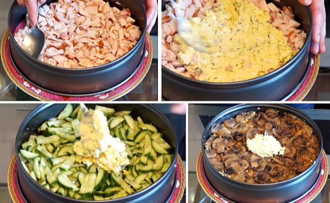 20 очень вкусных салатов с мясом и грибами рецепт