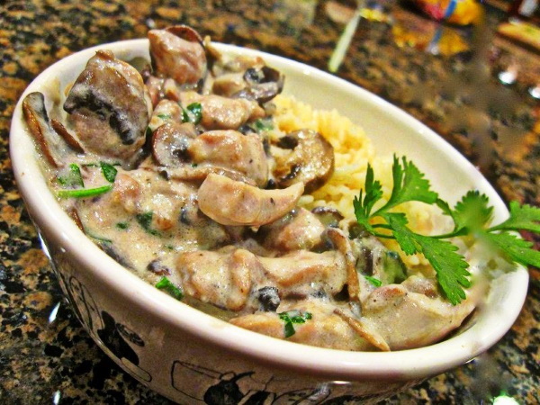 Жареное мясо с грибами. Фото с рецептом