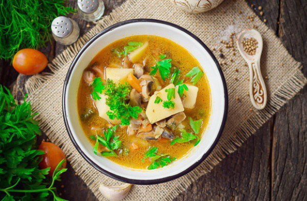 Замороженный грибной суп с картофелем. Рецепт