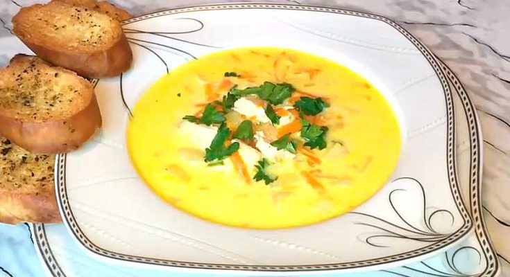 Сырный суп с курицей, простой рецепт
