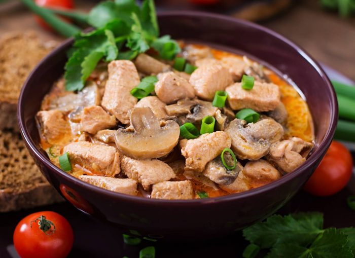 Жаркое по-домашнему из свинины с картошкой и грибами