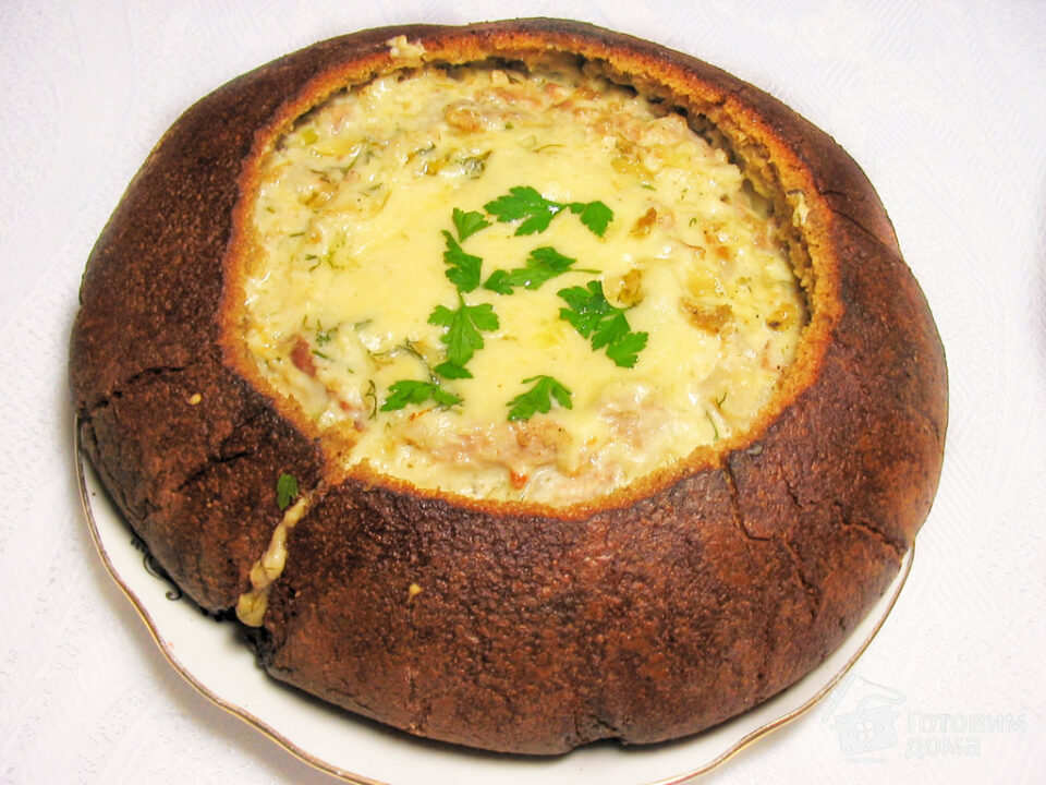 Жульен на буханке хлеба - пошаговый рецепт с фото Домашние заготовки