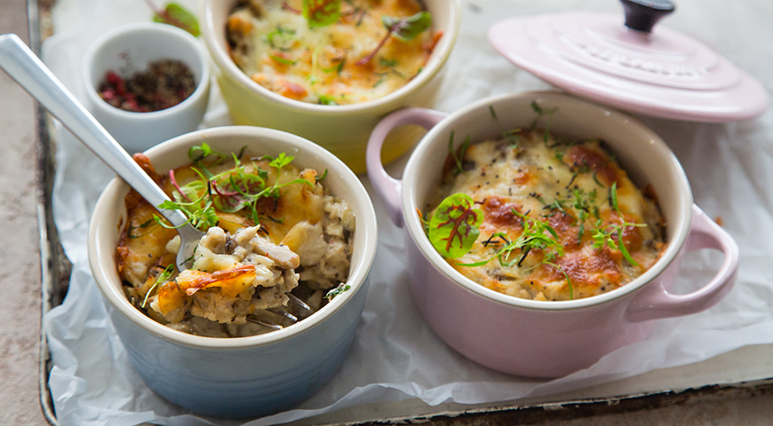 Жюльен с грибами и курицей со сливками, пошаговый рецепт с фото