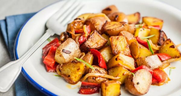 ???? Очень вкусный запеченный картофель с перцем и луком, рецепты с фото