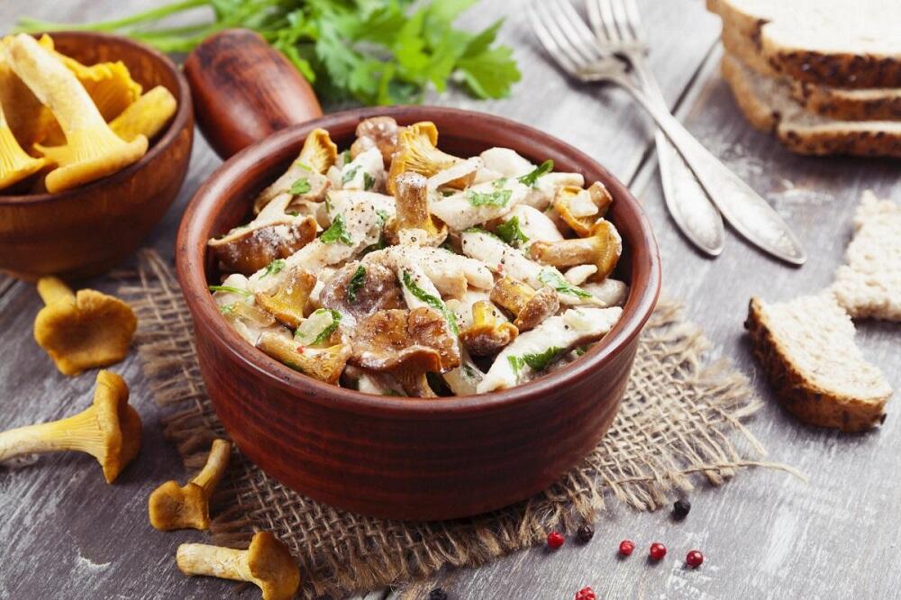Грибное рагу с курицей