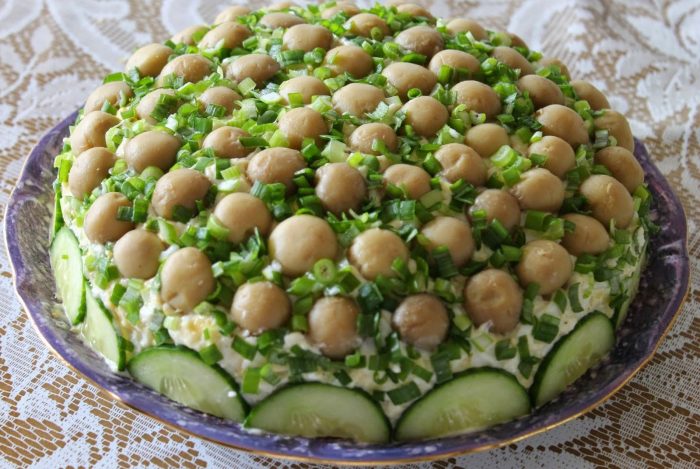 15 рецептов салата грибная полянка с шампиньонами