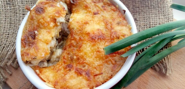 Мясной жульен с грибами