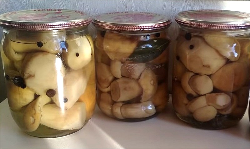 Маринованные белые грибы - рецепт на 1 литр