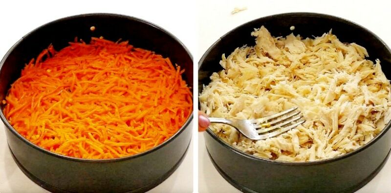 салат с курицей и грибами