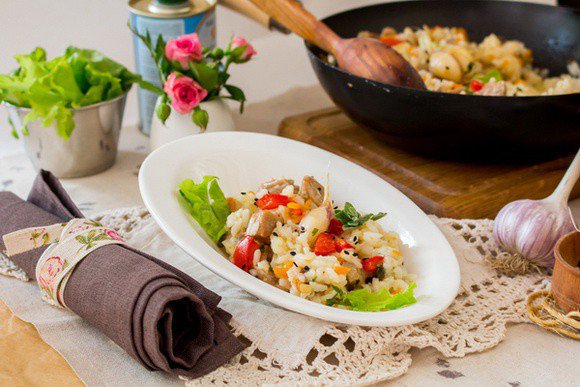 Как вкусно приготовить рис с грибами и мясом