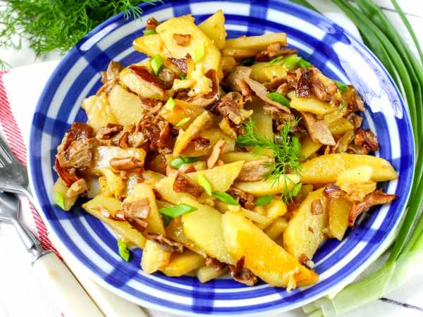 Жареные лисички с картофелем - пошаговый рецепт