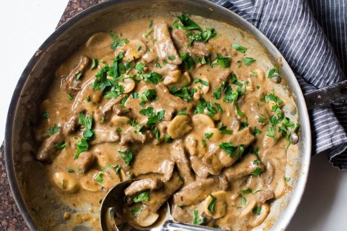 Простая и вкусная подливка из свинины и грибов