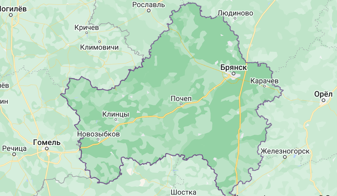 Карта Брянской области